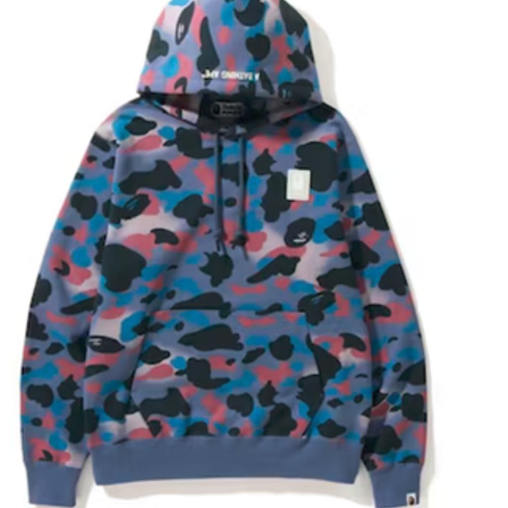 AUTHENTIC BAPE Grid Camo Pullover Hoodie Purple  XL